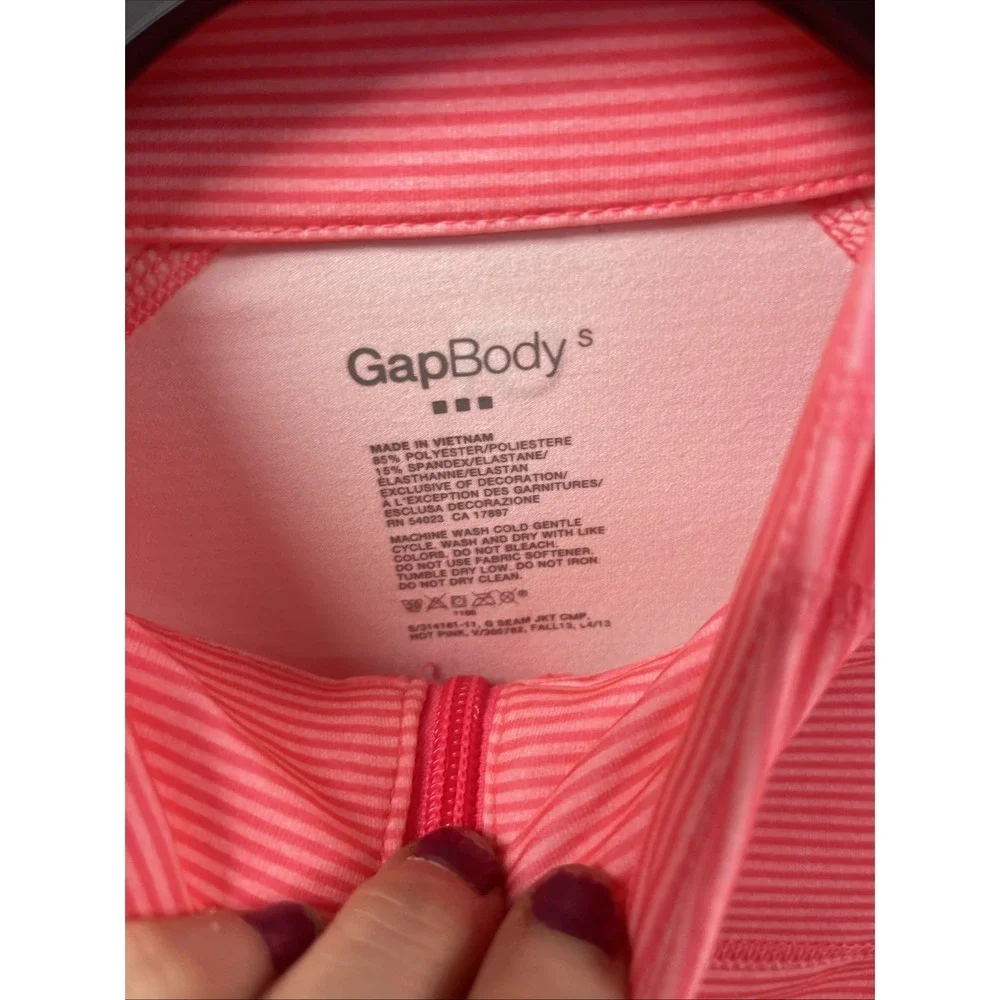 GapBody Pink Striped Full-Zip Jacket Womens S Polyester/Spandex - Picture 7 of 11